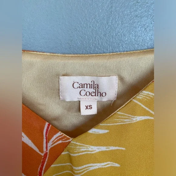 Camila Coelho Vivienne Midi Dress in Yellow & Orange - Picture 4 of 11